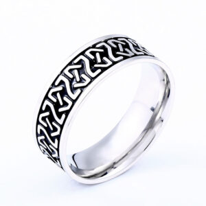 Men’s And Women’s Simple Viking Letter Titanium Steel Ring