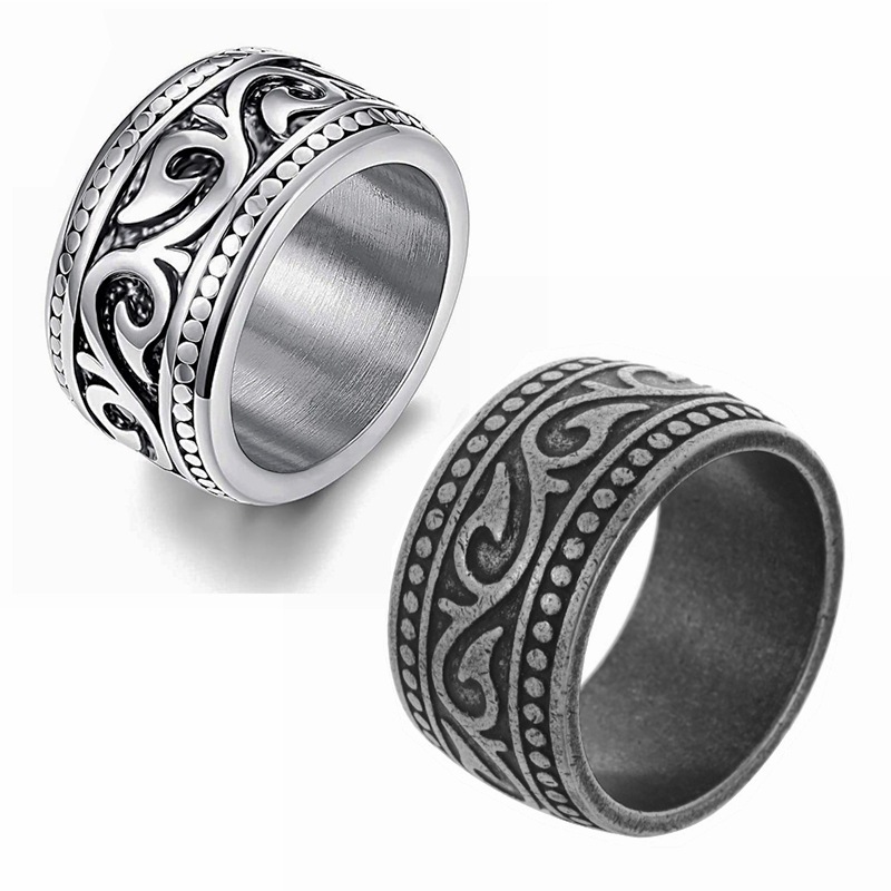 Men's Titanium Steel Personality Totem Wide Ring - Image 2