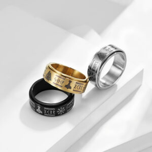 Fashion Rotatable Titanium Steel Ring