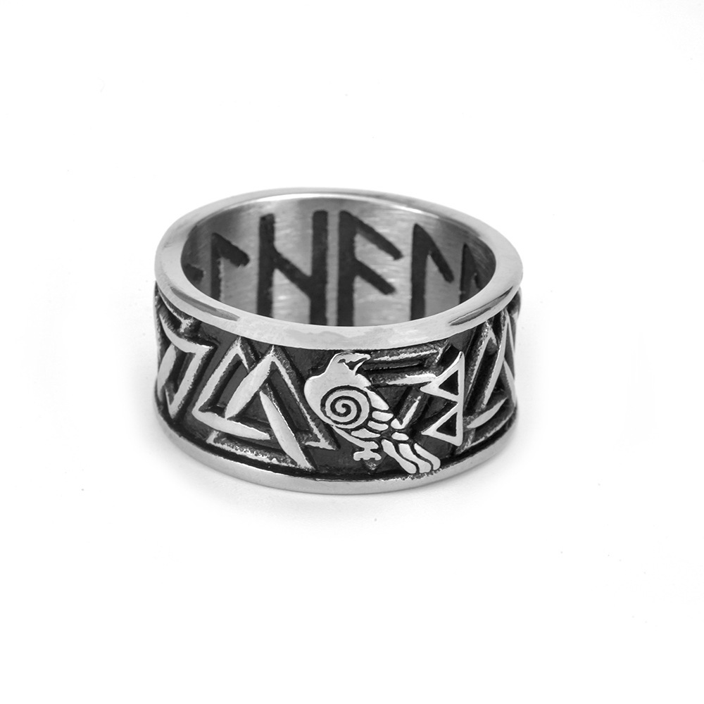 Crow Retro Stainless Steel Personalized Ring - Image 6