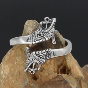 Asgard Crafted Handcrafted Stainless Steel Adjustable Jormungand Ring