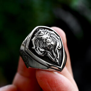 Stainless Steel Lion’s Head Ring Titanium Steel Hand Jewelry