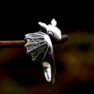 Vintage Distressed Stainless Steel Casting Dragon Ring