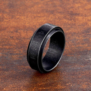 Nordic Retro Simple Titanium Steel Rotating Ring