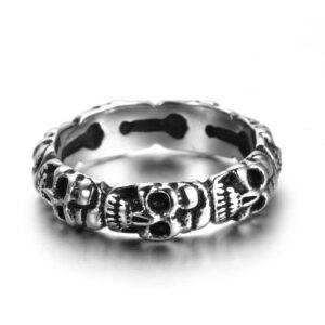 Polished Punk Titanium Steel Ring