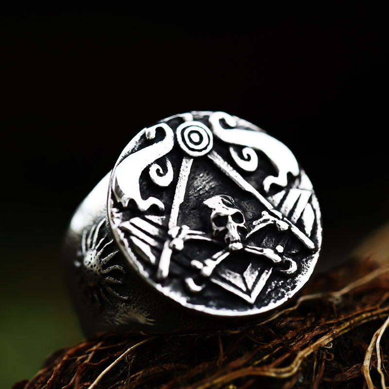 Vintage Titanium Men's Skull Ring Jewelry - Image 4