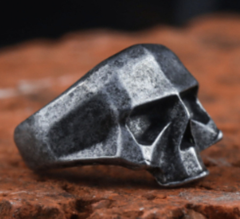 Retro Stainless Steel Robot Ghost Head Ring - Image 9