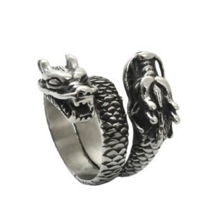 Titanium Steel Double Head Dragon Ring