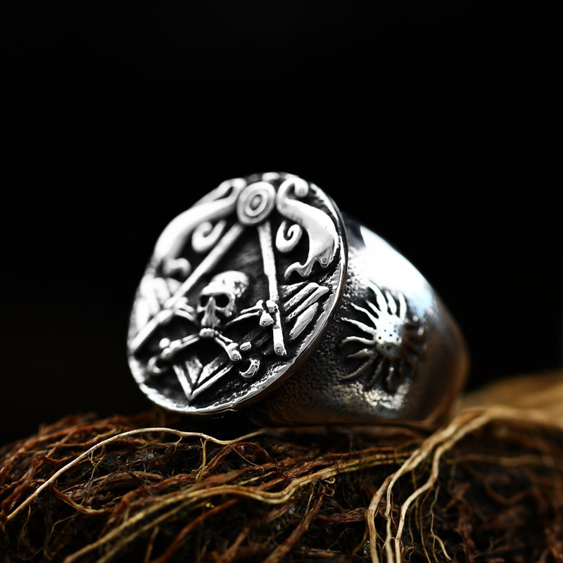 Vintage Titanium Men's Skull Ring Jewelry - Image 2