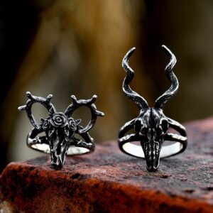 Stainless Steel Casting Sheep Skull Personality Ring