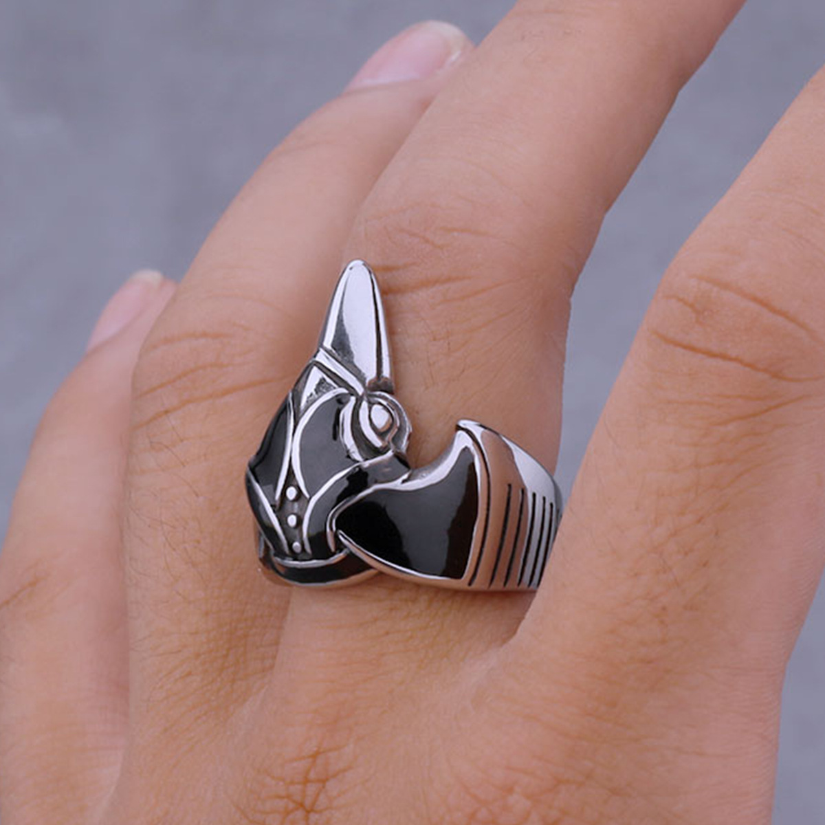 Norse Mythological Animal Viking Crow Stainless Steel Ring - Image 5