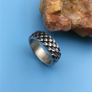Retro Punk Style Titanium Steel Ring Simple