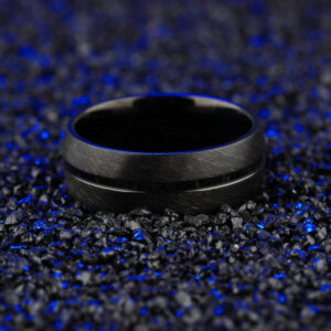 Classic Atmospheric Men’s Ring Black Titanium Steel Ring