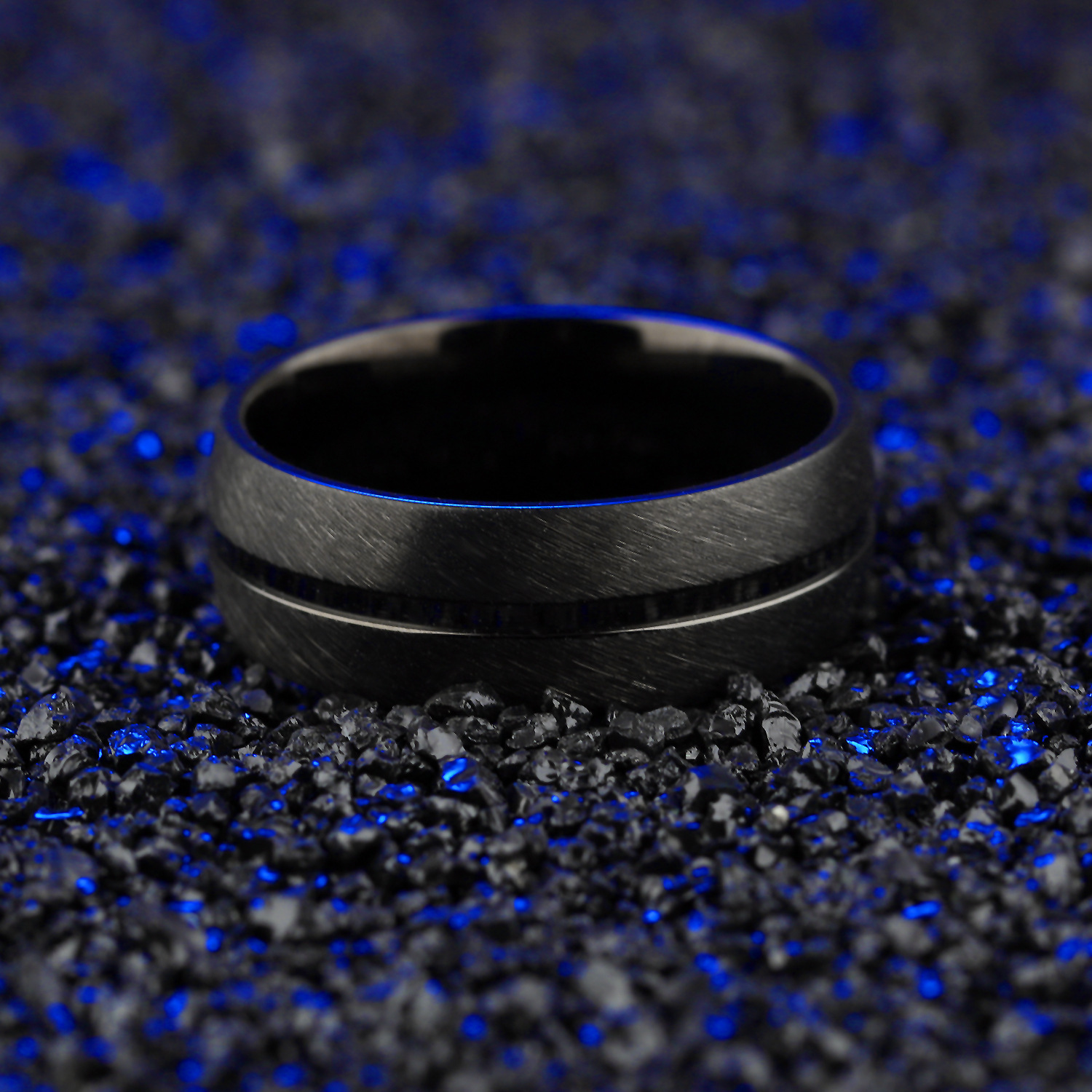 Classic Atmospheric Men's Ring Black Titanium Steel Ring