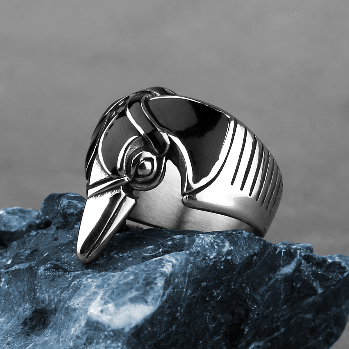 Norse Mythological Animal Viking Crow Stainless Steel Ring - Image 3
