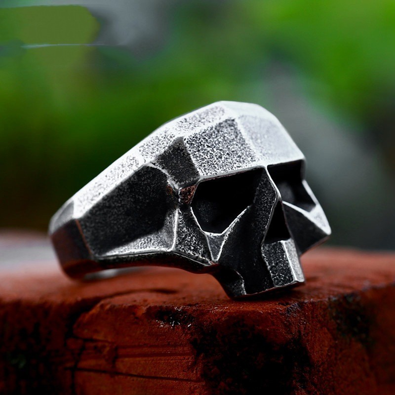 Retro Stainless Steel Robot Ghost Head Ring - Image 5
