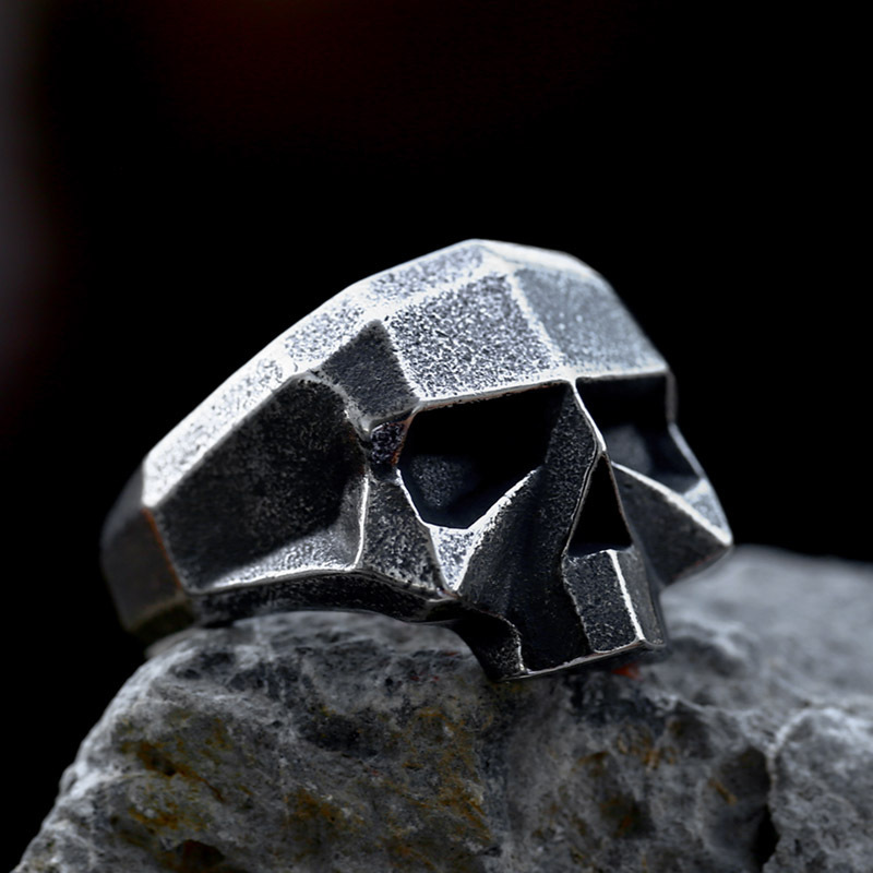 Retro Stainless Steel Robot Ghost Head Ring - Image 2