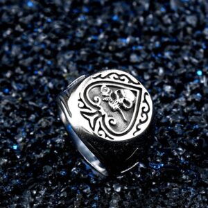Black Heart Vintage Stainless Steel Ring