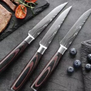 Color Wooden Handle Steak Knife Stainless Steel Western Kitchen Knives Kitchen Fruit Knife