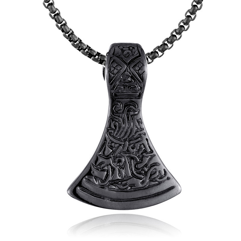 Fashionable Titanium Steel Casting European And American Style Personality Viking Thunder Hammer Pendant - Image 4