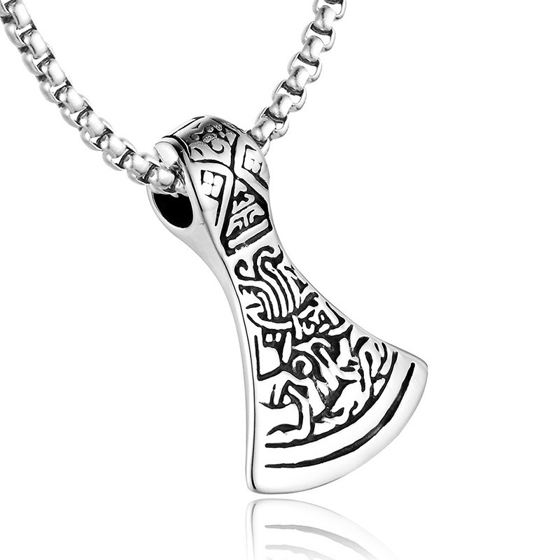 Fashionable Titanium Steel Casting European And American Style Personality Viking Thunder Hammer Pendant - Image 2