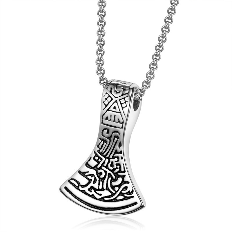 Fashionable Titanium Steel Casting European And American Style Personality Viking Thunder Hammer Pendant - Image 6