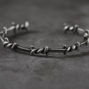 Men’S Bracelet Cuffs Twist Thorn Line Pulse Titanium Steel Geometric Bracelet Jewelry Viking Bracelet