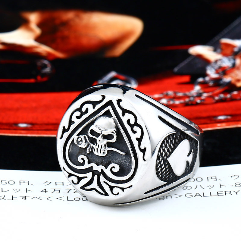 Black Heart Vintage Stainless Steel Ring - Image 7