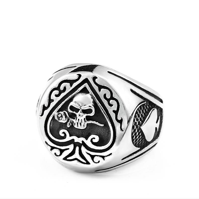 Black Heart Vintage Stainless Steel Ring - Image 8