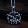 Odin Ravens Mjolnir Necklace