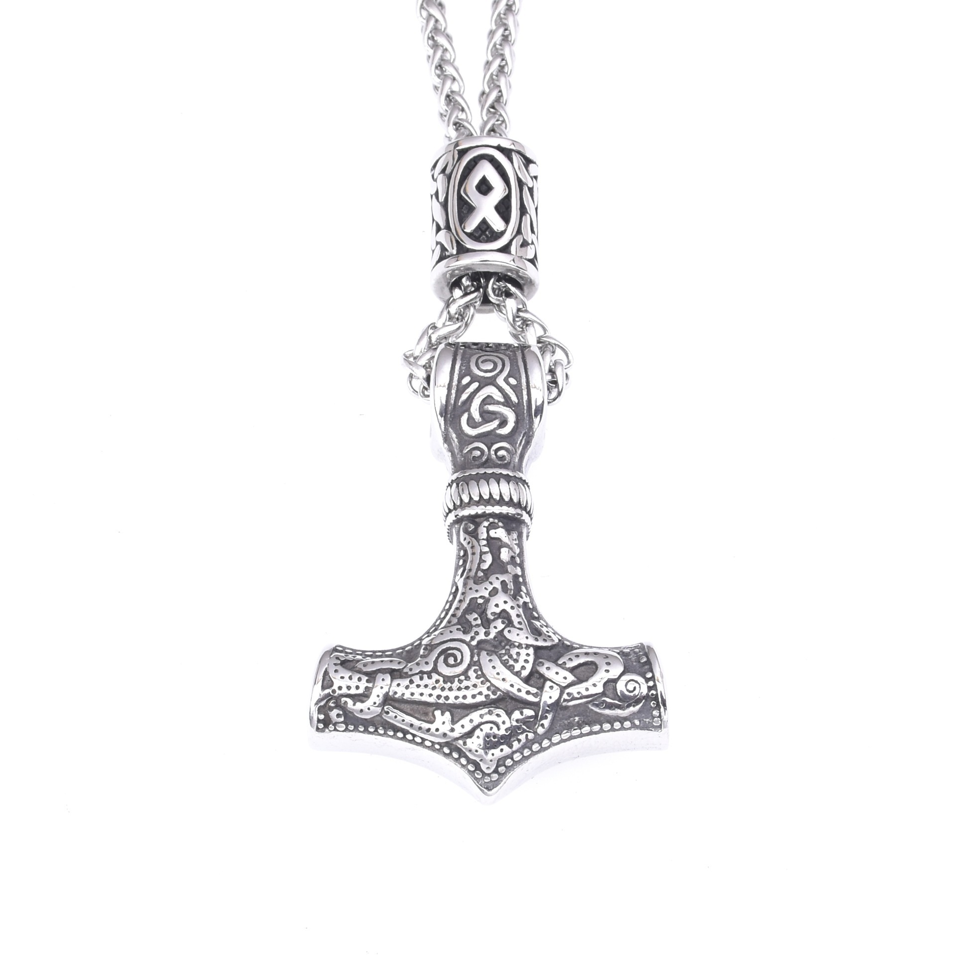 Stainless Steel Viking Impactor Pendant Necklace - Image 3