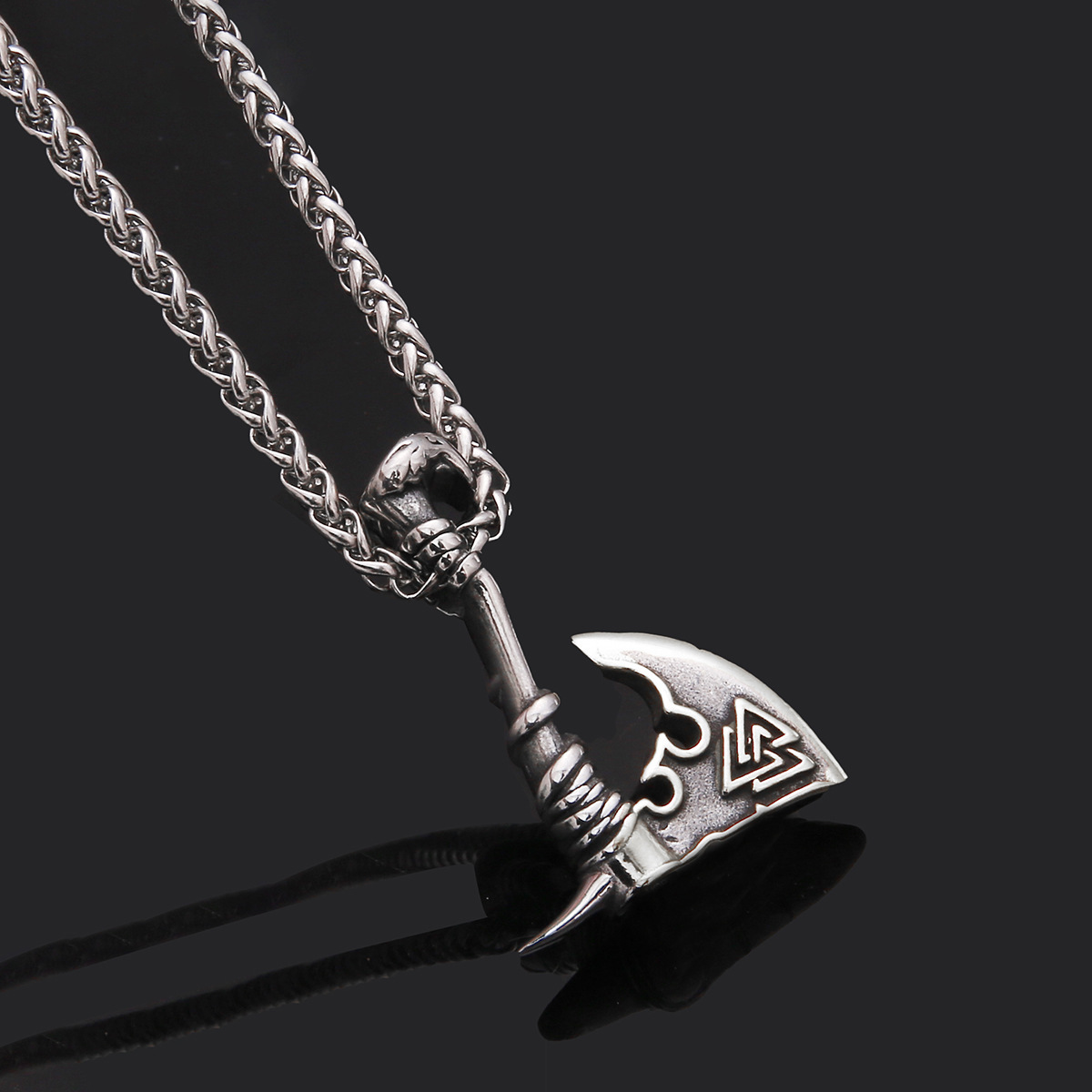 Axe Pendant Titanium Steel Orchid Chain Men - Image 3
