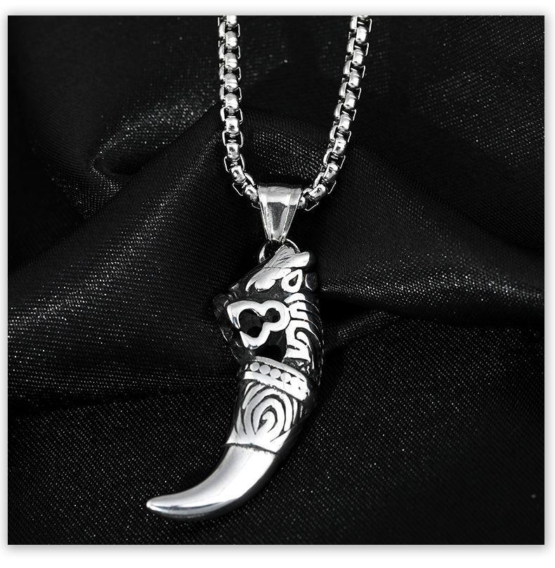 Titanium Steel Retro Wolf Tooth Necklace - Image 9