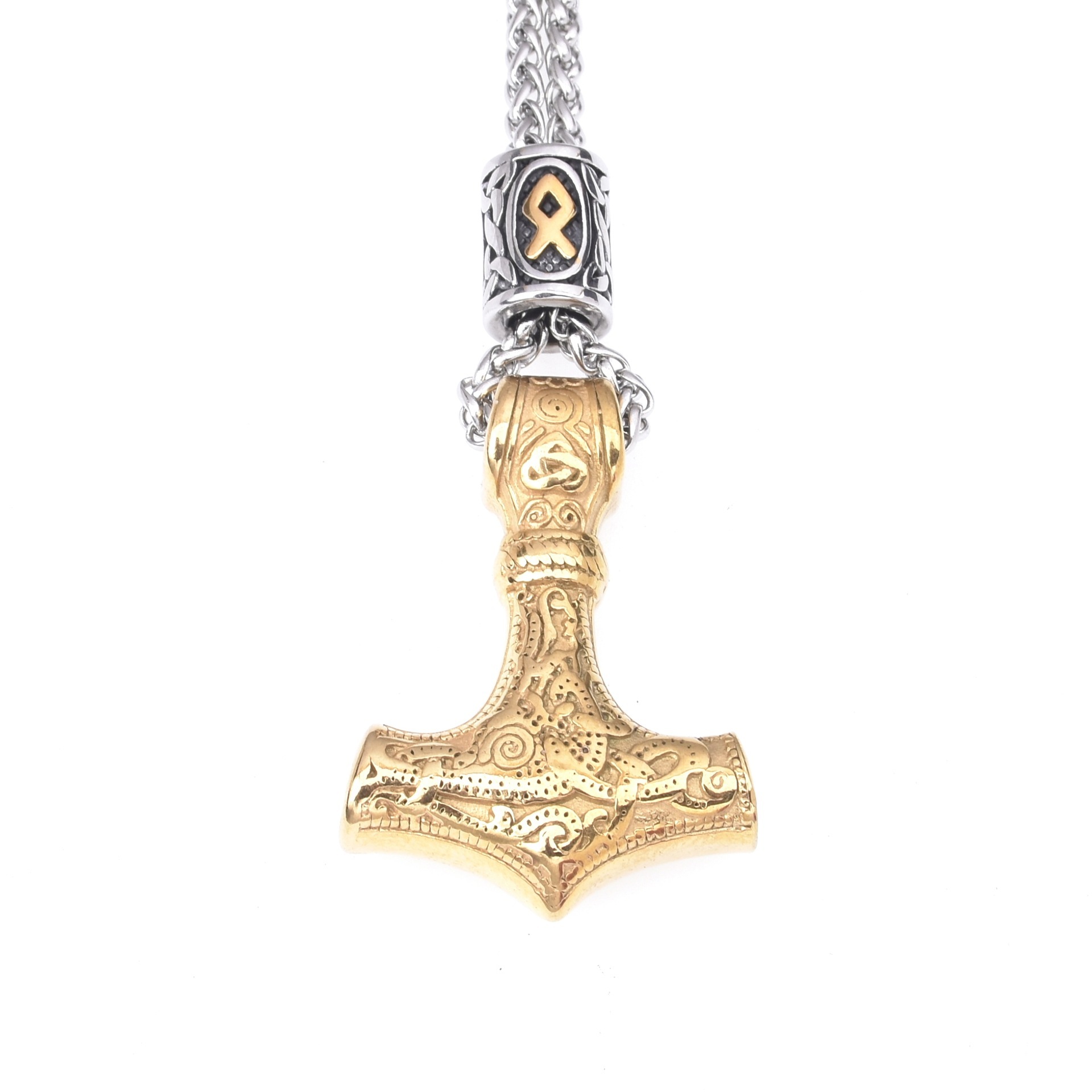 Stainless Steel Viking Impactor Pendant Necklace - Image 10