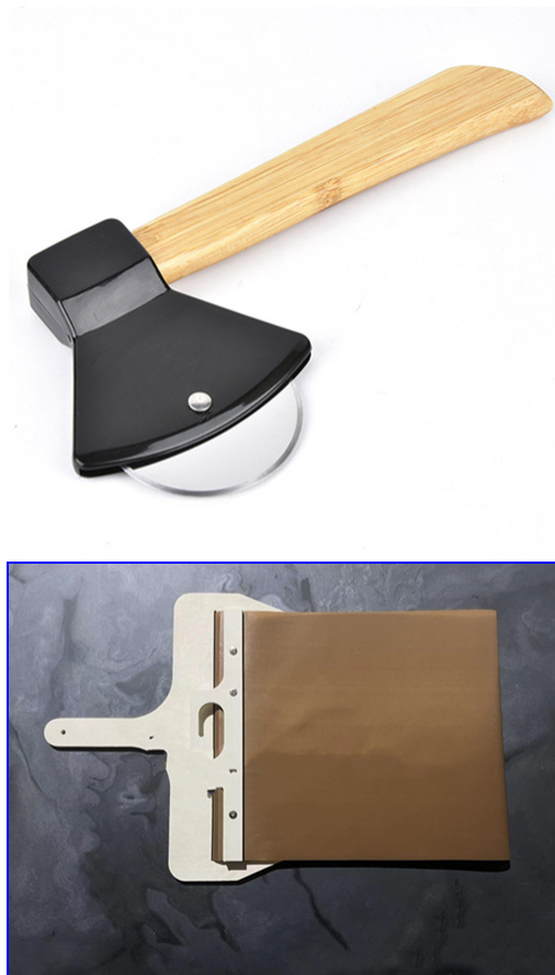 Pizza Cutter With Axe Pizza Cutter Round Cake Cutter With Bamboo Handle Pizza Cutter - Image 6