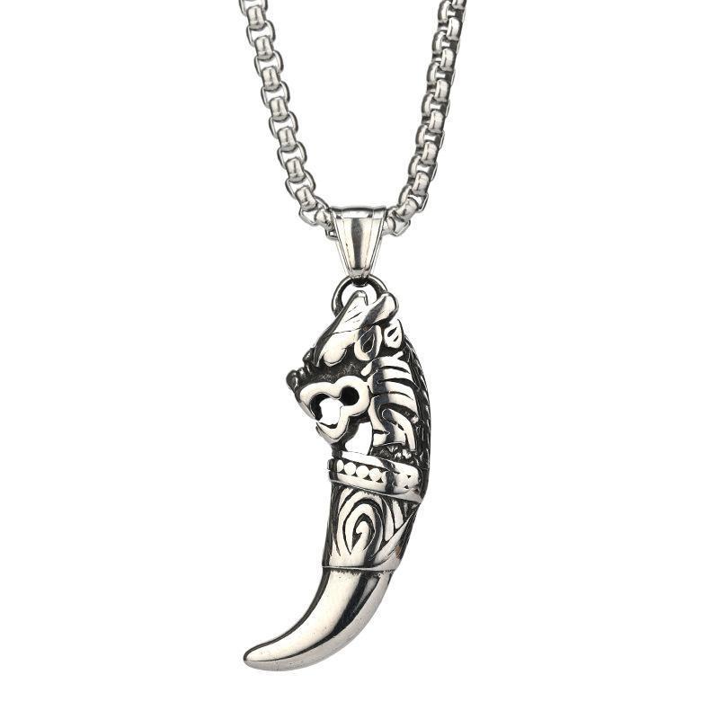 Titanium Steel Retro Wolf Tooth Necklace - Image 5