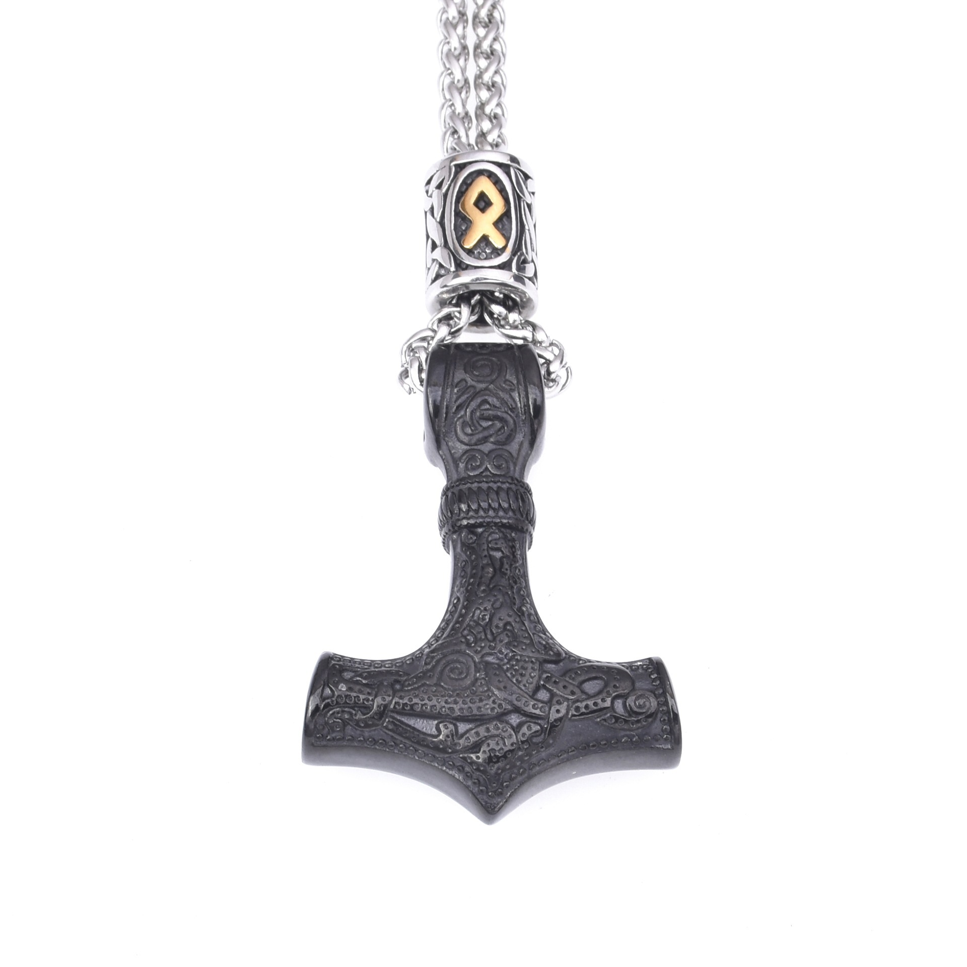 Stainless Steel Viking Impactor Pendant Necklace - Image 9