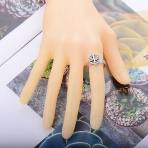 New Stainless Steel Aromatherapy Ring Fashion Tree Of Life Spiral Open Perfume Diffuser Locket Ring Heart-Shaped Angel Wing