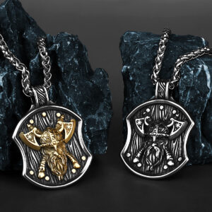 Viking Celtic Axe Pendentif En Acier Titane Necklace
