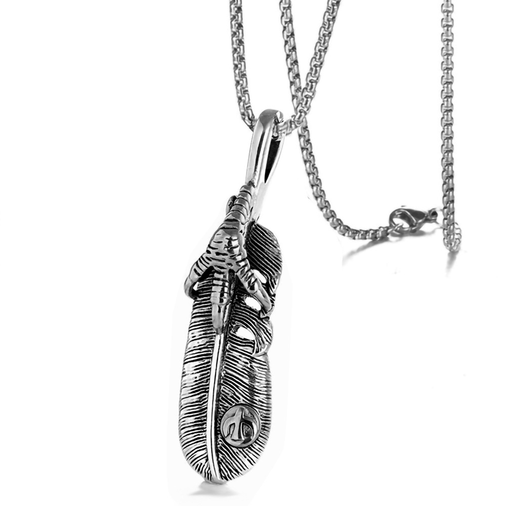 Titanium Steel Casting Feather Pendant Necklace - Image 5