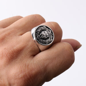 Men’s Retro Lion’s Head Stainless Steel Ring