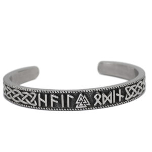 Adjustable Solid Stainless Steel Viking Rune Triangle Two-color Bracelet