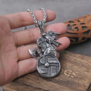 Viking Nordic Odin’s Crow Axe Pendant