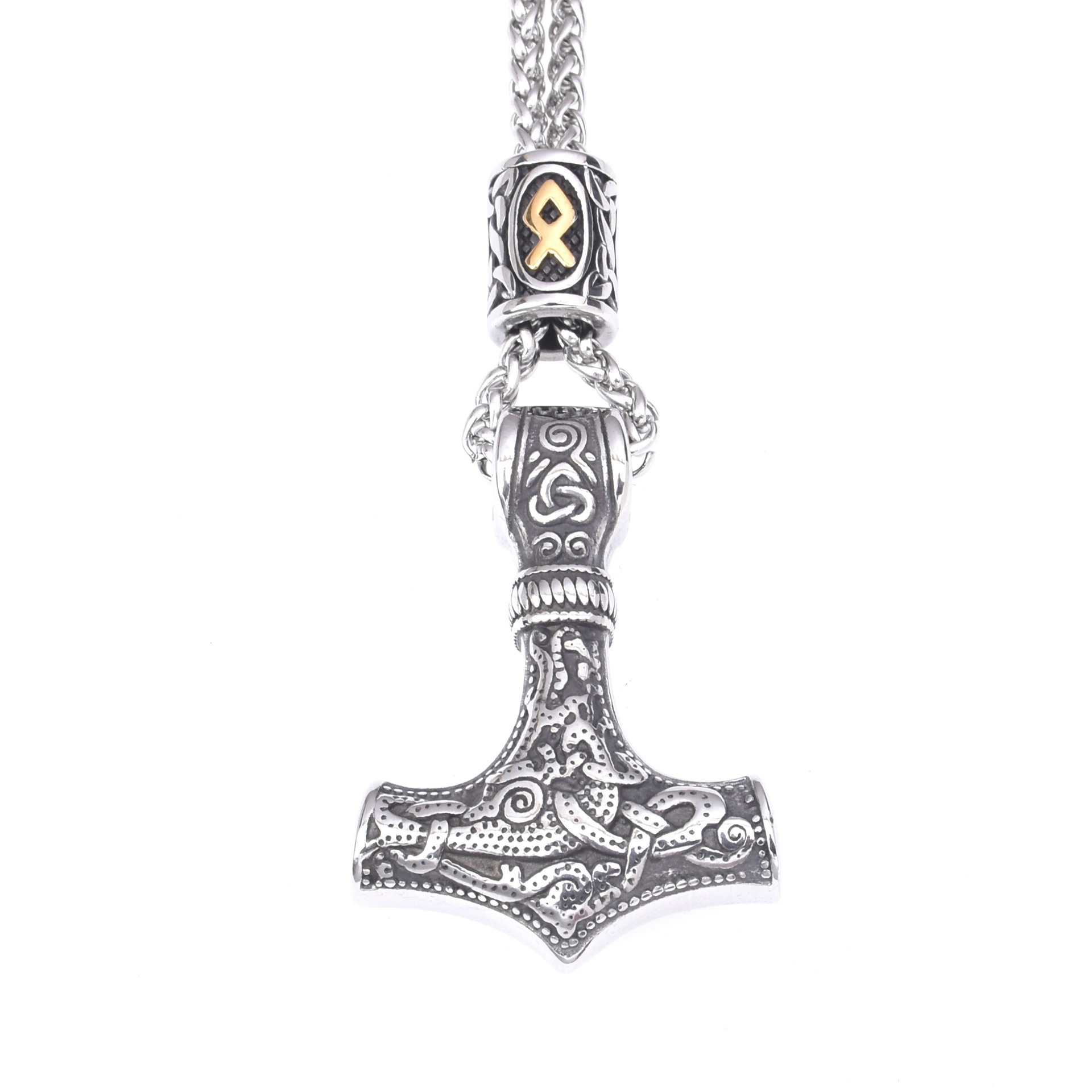 Stainless Steel Viking Impactor Pendant Necklace - Image 7