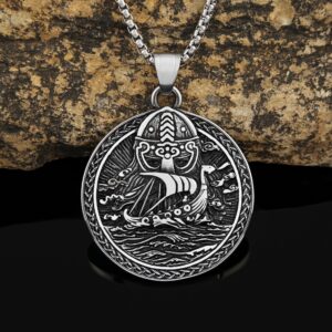 Fashion Domineering Viking Pirate Ship Titanium Steel Necklace