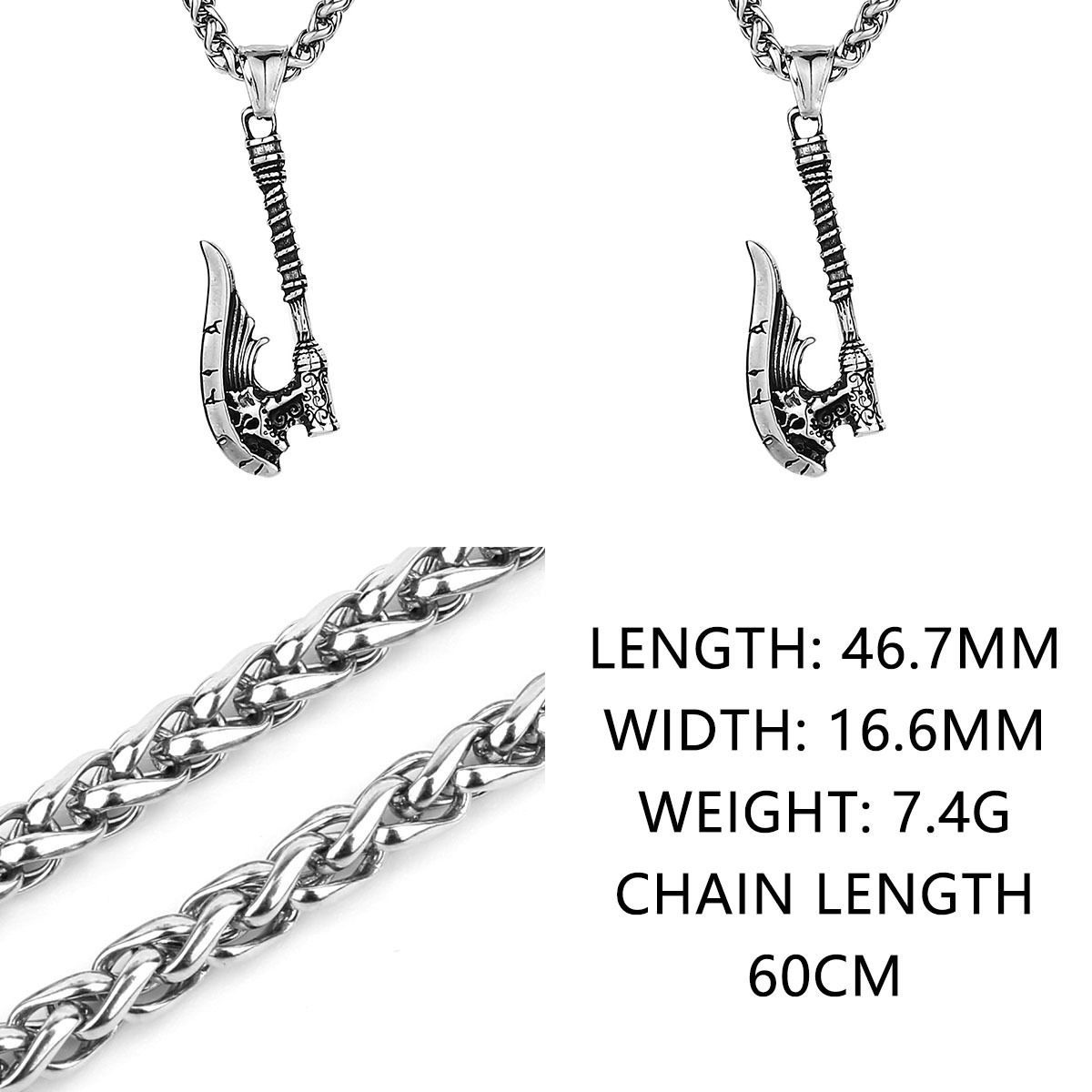 Vintage Viking Axe Rune Titanium Steel Pendant Men's Fashion Creativity - Image 4