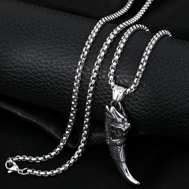 Titanium Steel Retro Wolf Tooth Necklace - Image 6