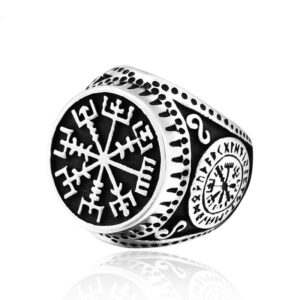 Beier Retro Nordic Viking Letter Stainless Steel Ring