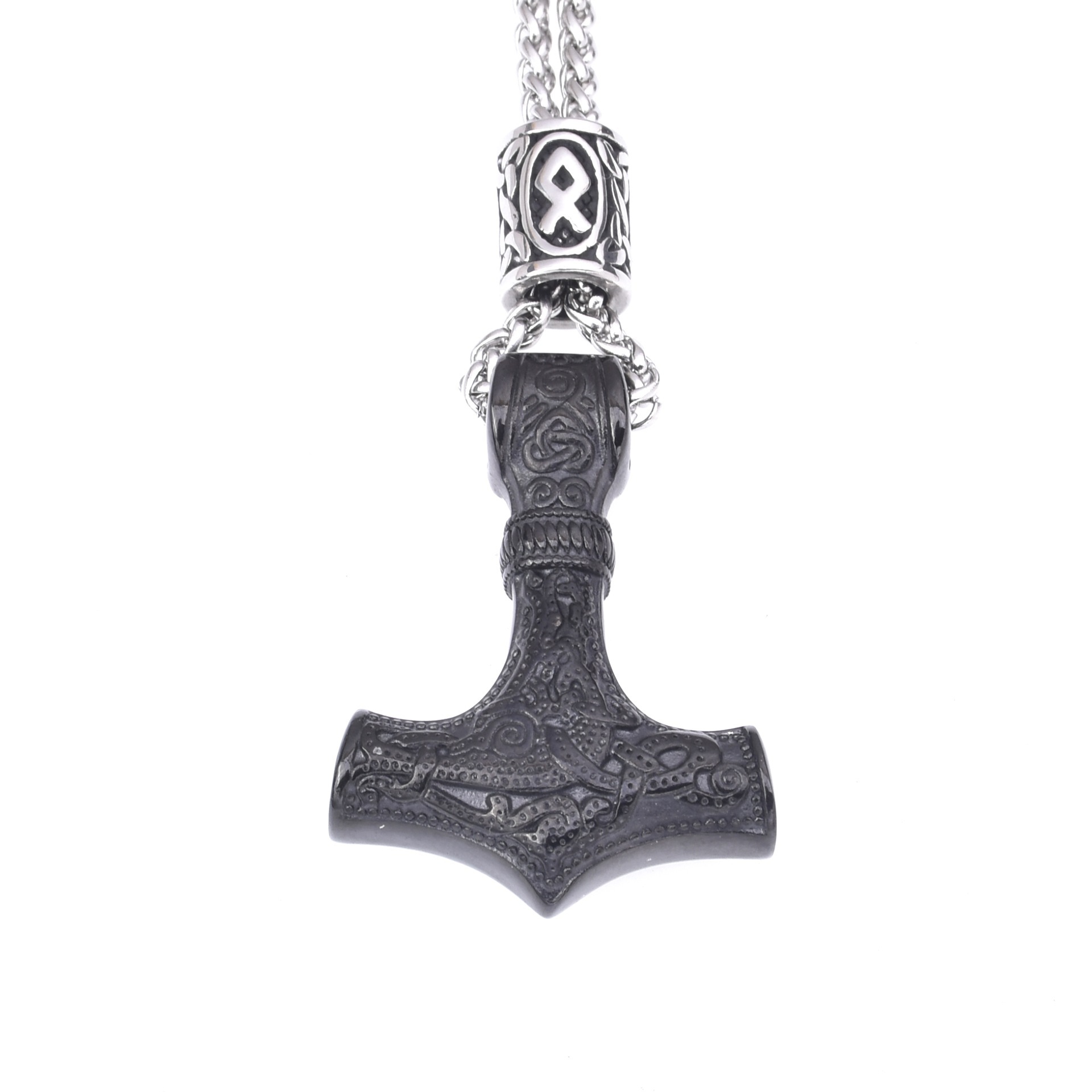 Stainless Steel Viking Impactor Pendant Necklace - Image 5