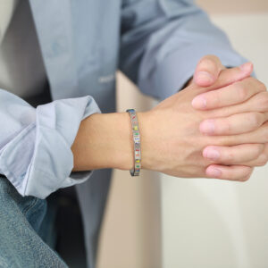 Six-Color Rainbow Stainless Steel Viking Character Bracelet